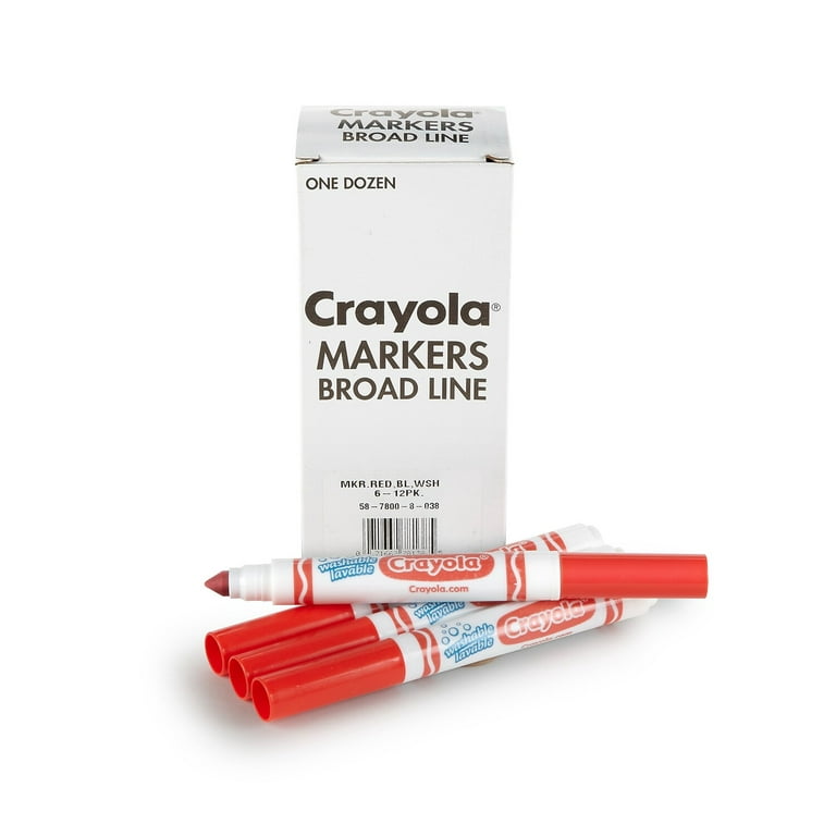 Crayola Broadline Washable Bulk Markers, Red, 2