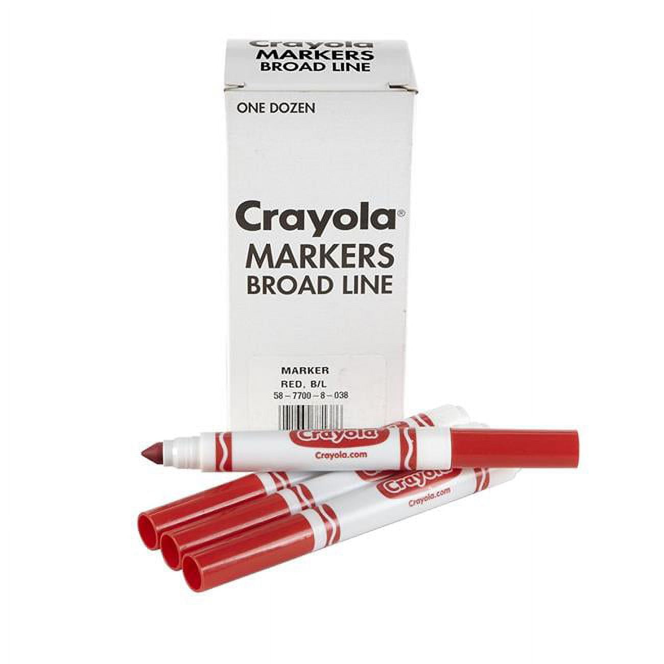 Crayola Broadline Washable Bulk Markers, Red - Pack of 12
