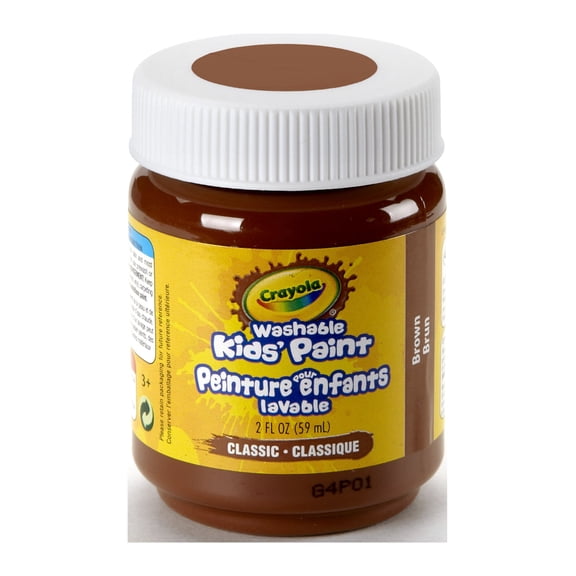 Crayola Brown Washable Kids Paint Pots, 2 Oz., Craft Projects