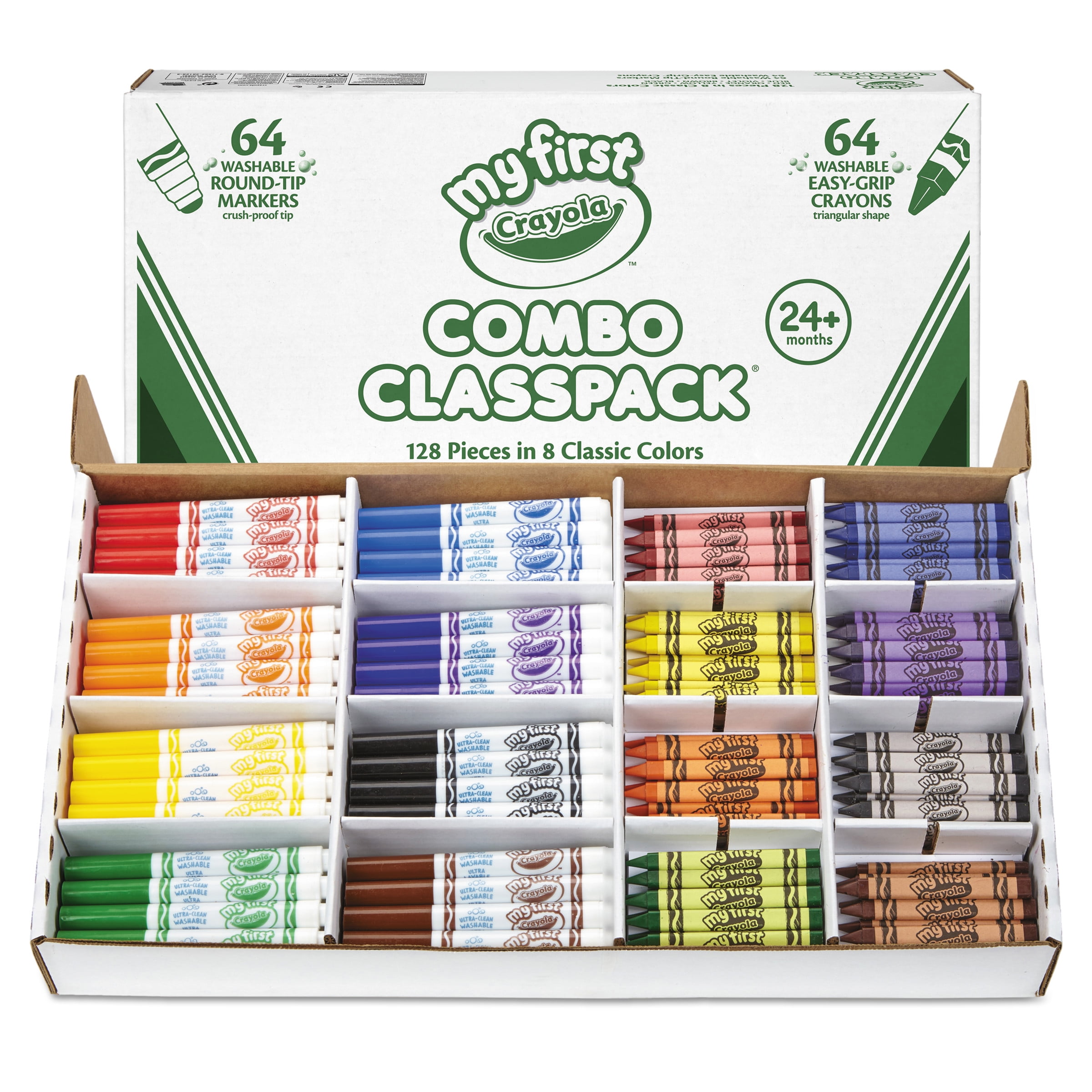 Crayola Bulk Pack Crayons and Ultra Clean Washable Markers, 128 Count 