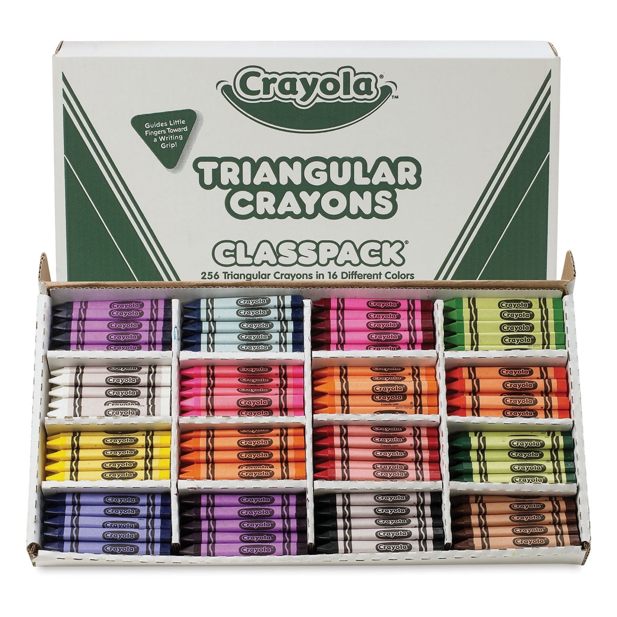 Crayola Bulk Pack Triangular Shaped Crayons, 16 Colors, 256-Count 