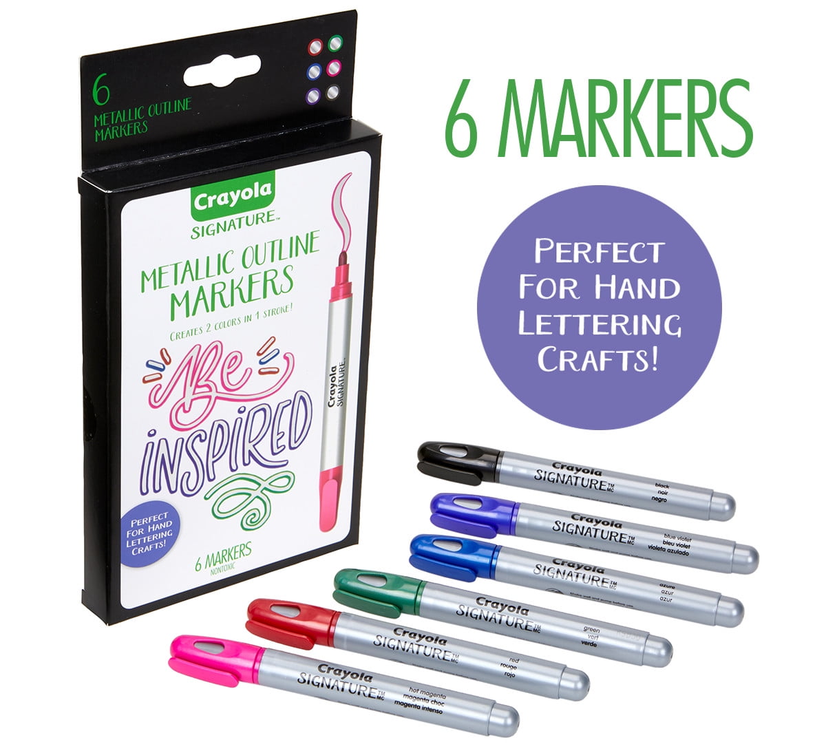 Crayola Signature Metallic Outline Markers - 6/Pkg