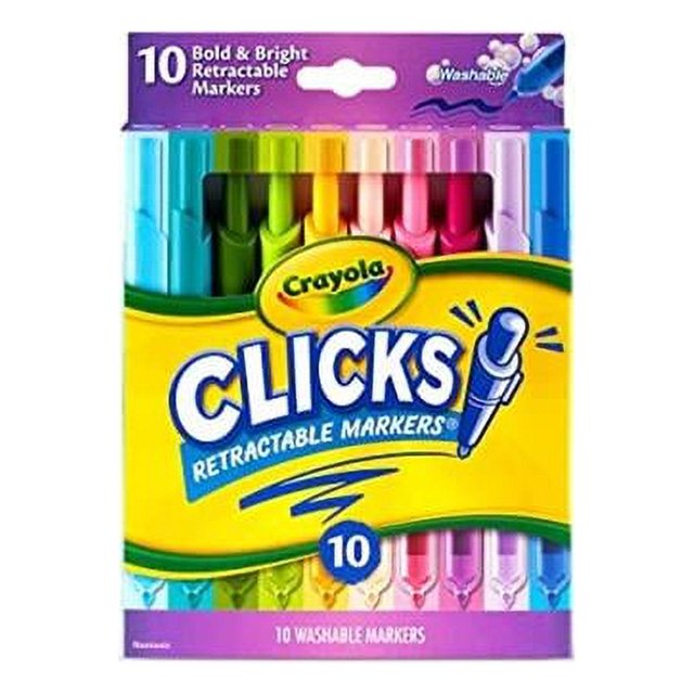Crayola CYO588373 Washable Retractable Marker, 10 Count