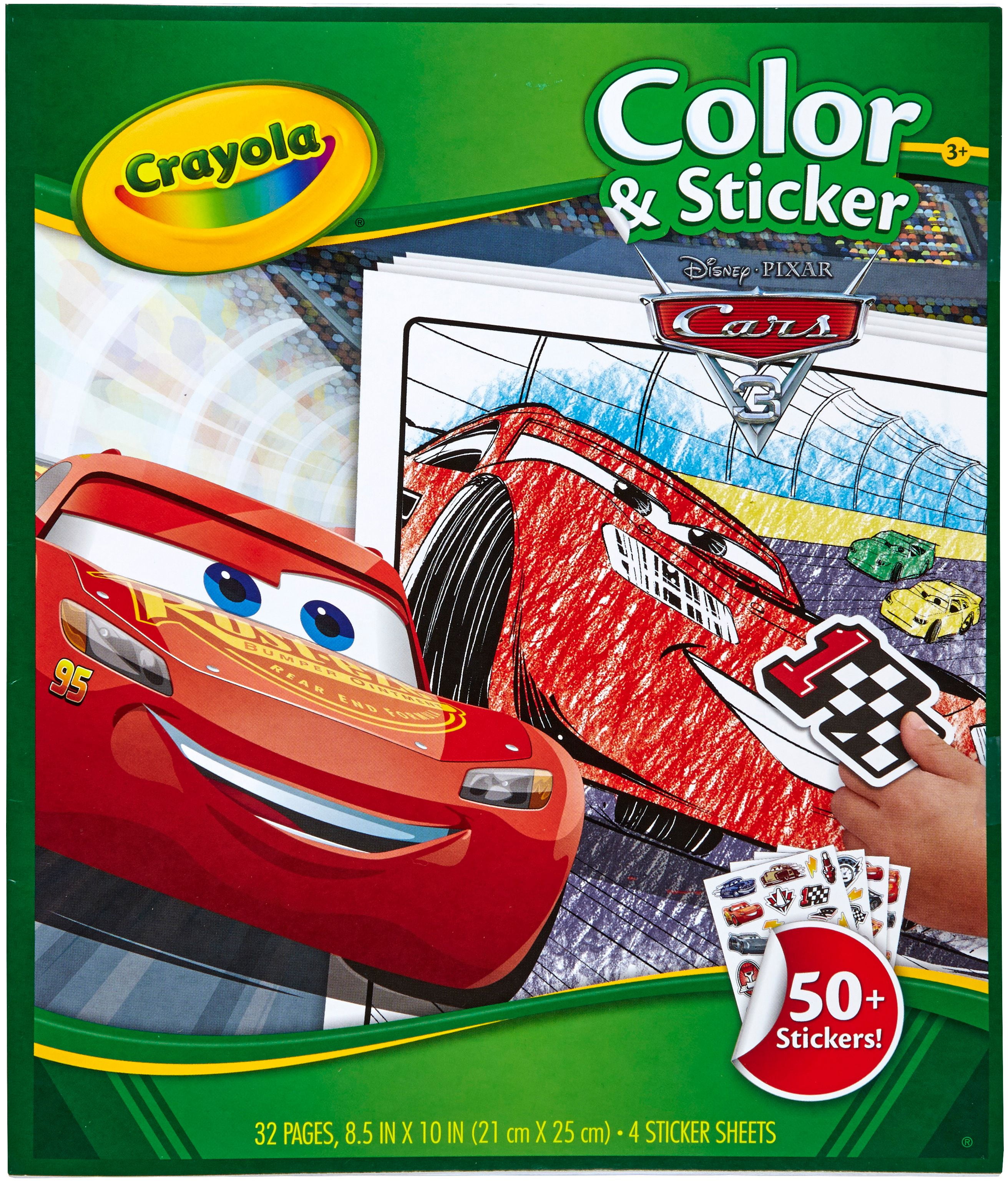 Crayola Cars 3 Color & Sticker Book, 32 Pages