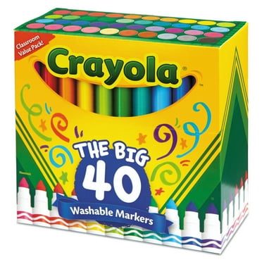 Crayola Classic Broad Line Washable Markers, 40 Ct, Back to School Supplies, Gifts, Child