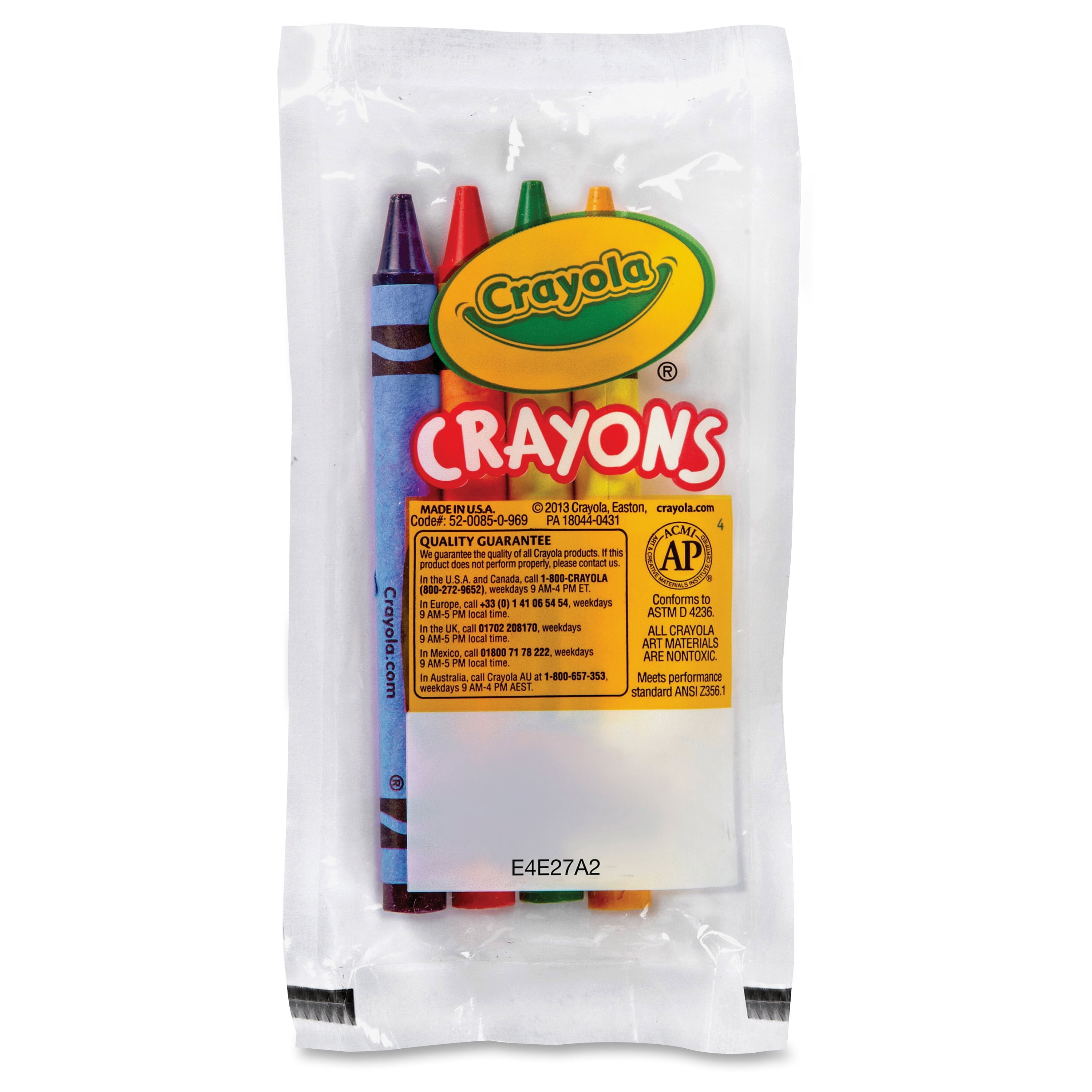 Crayola 520774 Classic 3-Count Assorted Classroom Crayons in Cello Wrap  Pack - 360/Case
