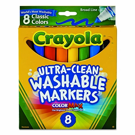 Crayola Classic Colors Washable Waterbased Markers, 8 Count (Pack Of 6)