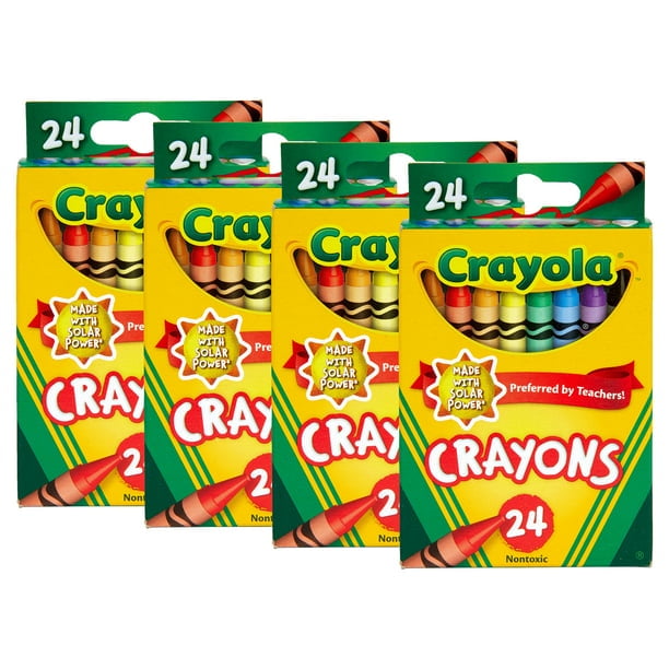 (4 pack) Crayola Classic Crayons, Assorted Colors, Back to School, 24