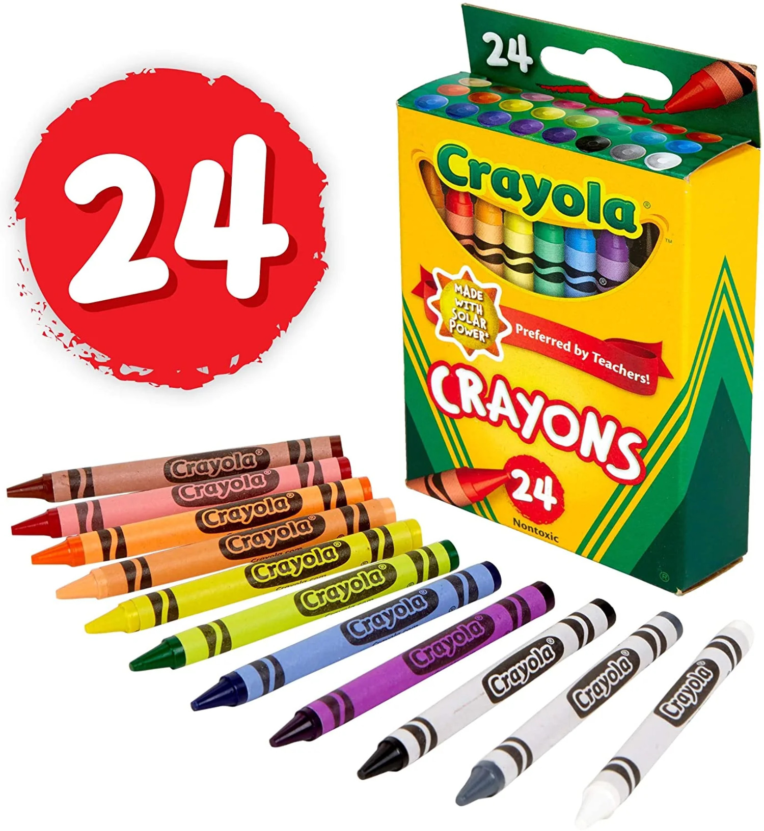 Crayola Classic Crayons, Assorted Colors, Back to School, 24 Count - image 1 of 6