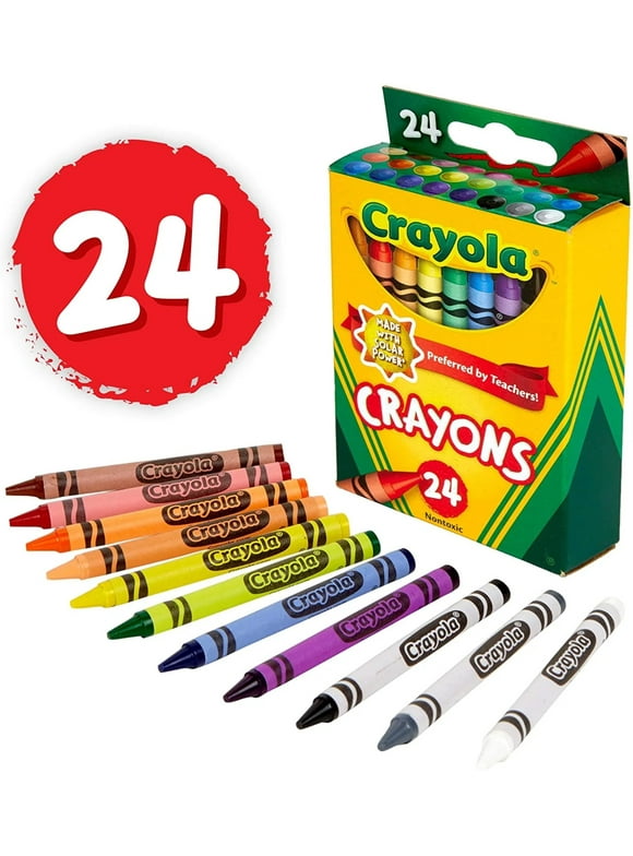 Crayola Classic Crayons, Assorted Colors, Back to School, 24 Count