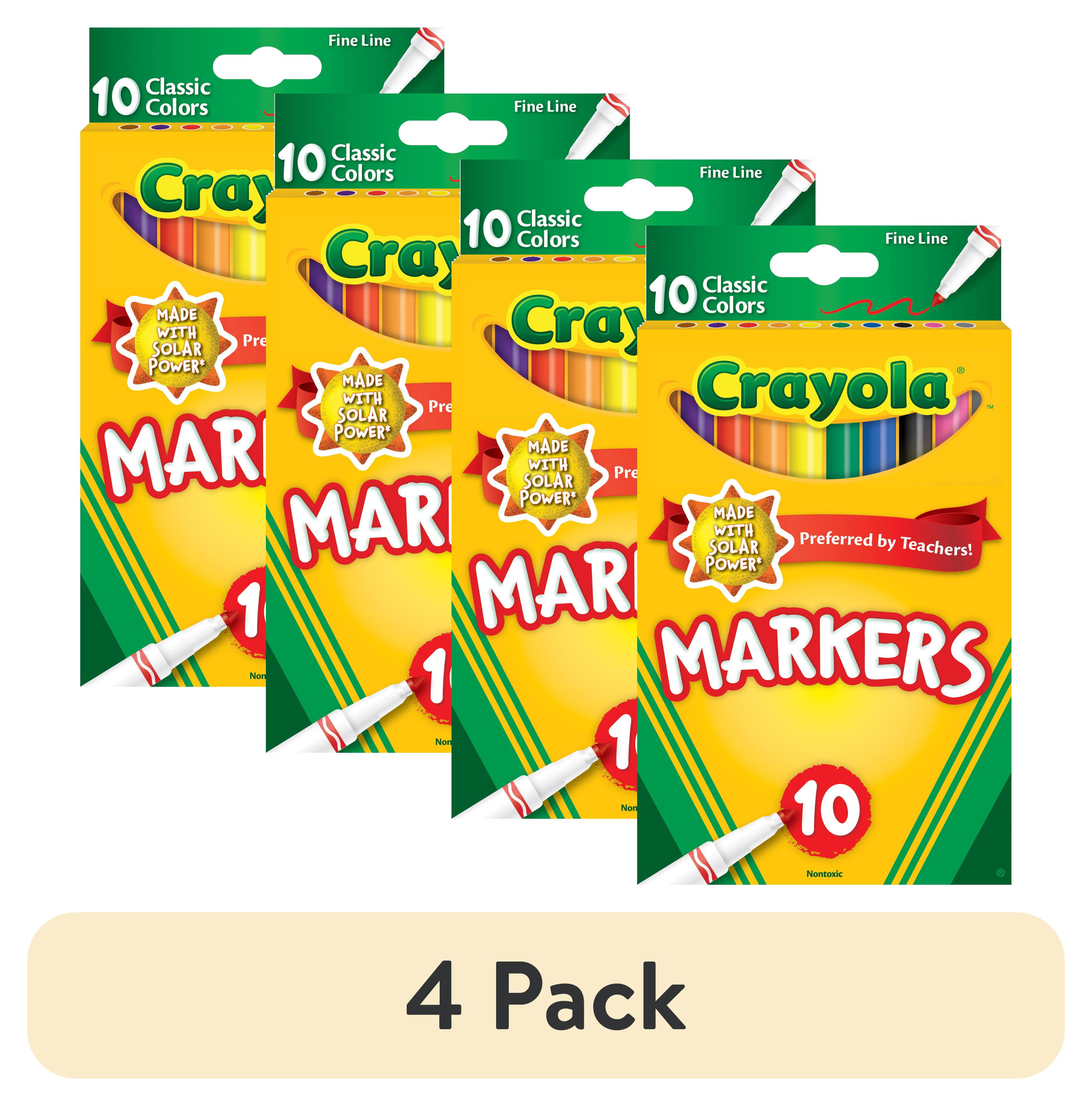 (4 pack) Crayola Broad Line Markers, 10 Ct, School Supplies for Kids,  Teacher Supplies, Beginner Child