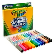 Crayola Classic Ultra-Clean Washable Markers, Fine Point, Assorted Colors, 12 Count