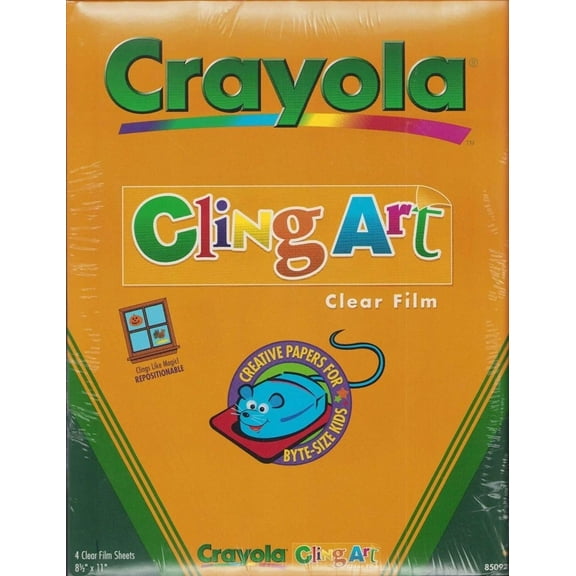 Crayola Cling Art Clear Film For Inkjet Printers - Four 8-1/2" X 11" Sheets