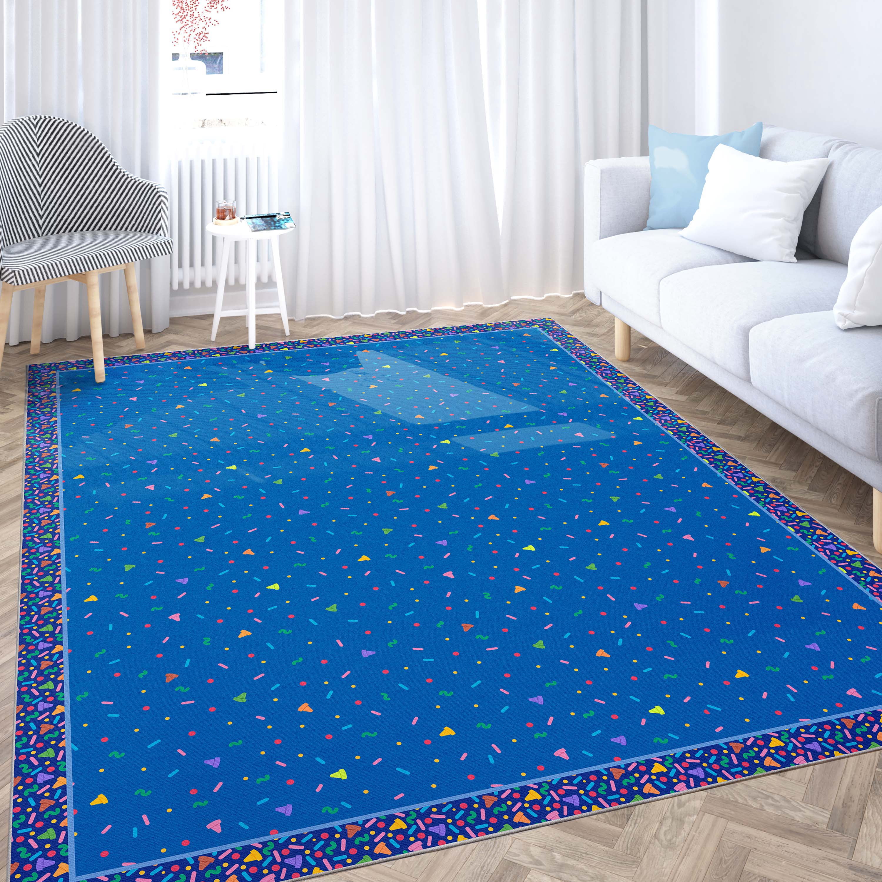 Crayola Collection By Well Woven Confetti Blue 5' x 7' Area Rug