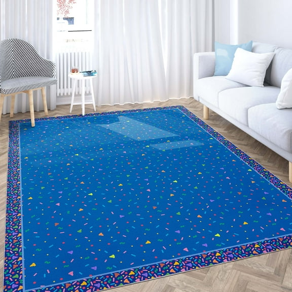 Crayola Collection By Well Woven Confetti Blue 5' x 7' Area Rug