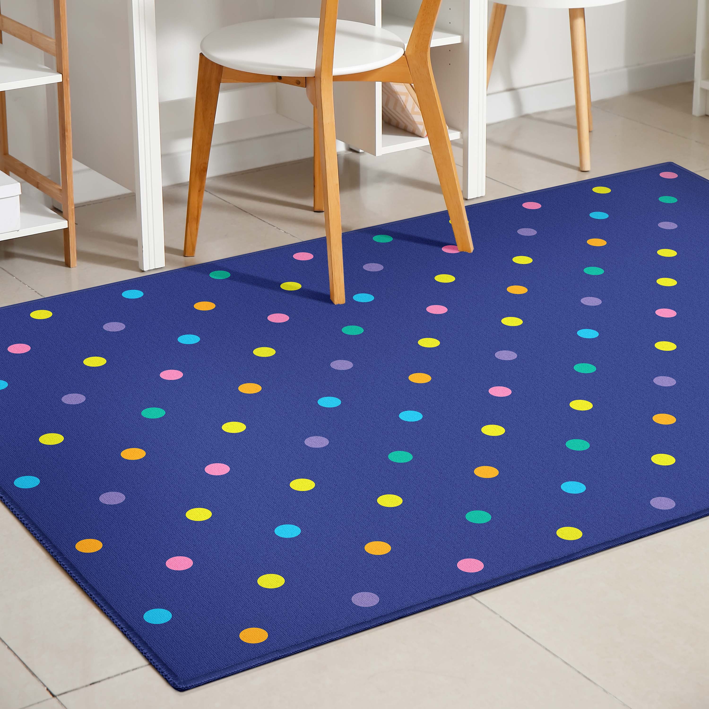 Crayola Collection By Well Woven Polka Dot Blue 3'3" x 5' Area Rug