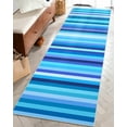 thumbnail image 1 of Crayola Stripe 2'7" x 9'3" Blue Runner Rug by Well Woven, 1 of 7