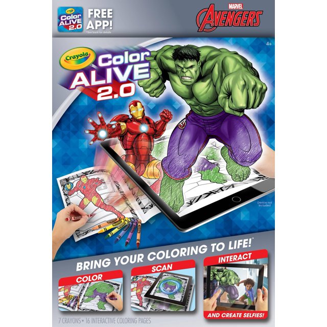 Crayola Color Alive 20, Avengers Coloring Book Set With App, 16 Pages ...