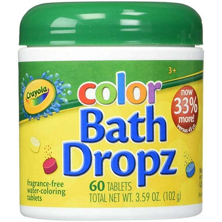 Crayola Color Bath Dropz 60 Tablets 3.59 Ounce Jar, Unscented :  : Toys & Games