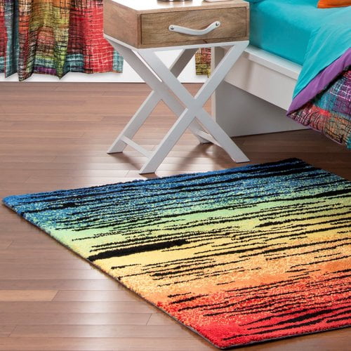 Crayola Color Drip Black Area Rug
