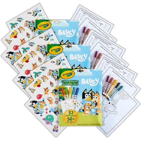 Crayola Color & Sticker Activity Set, Bluey, 3 Sets