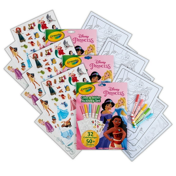 Crayola Color & Sticker Activity Set, Princess, 3 Sets