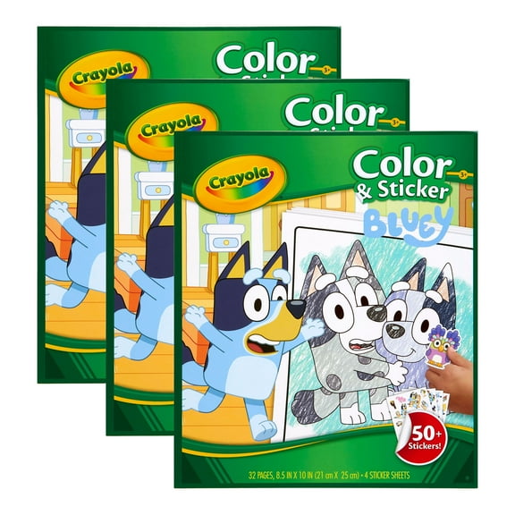 Crayola Color & Sticker Book, Bluey, Pack of 3