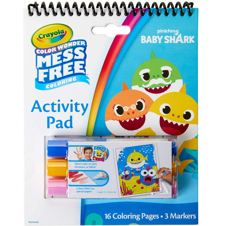 Crayola Color Wonder Baby Shark Coloring & Activity Pad, 16 Pages