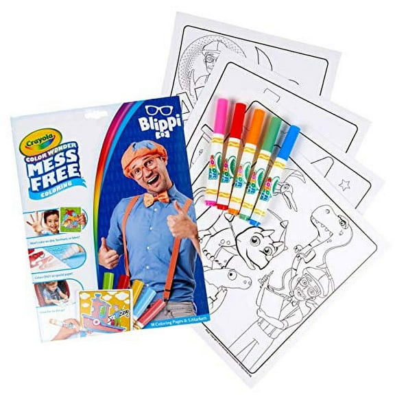 Crayola Color Wonder Blippi, Mess Free Coloring Pages & Markers, Gift for Kids,