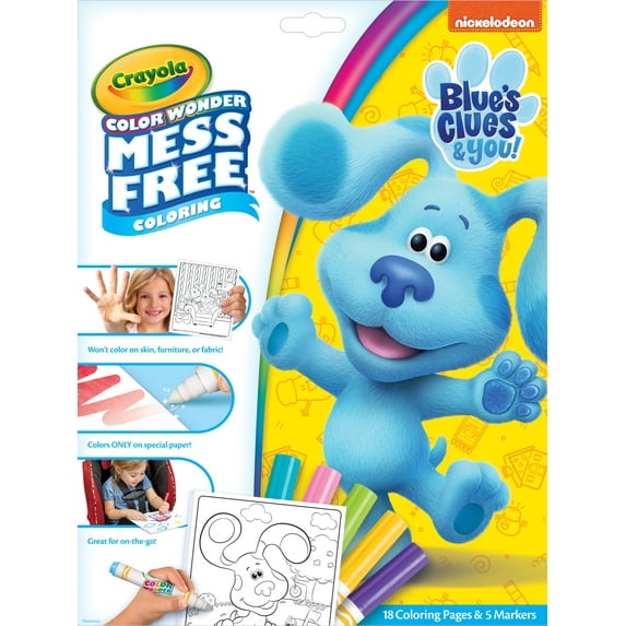 Crayola Color Wonder Blues Clues Mess Free Coloring Set, 18 Pages, Child Ages 3+