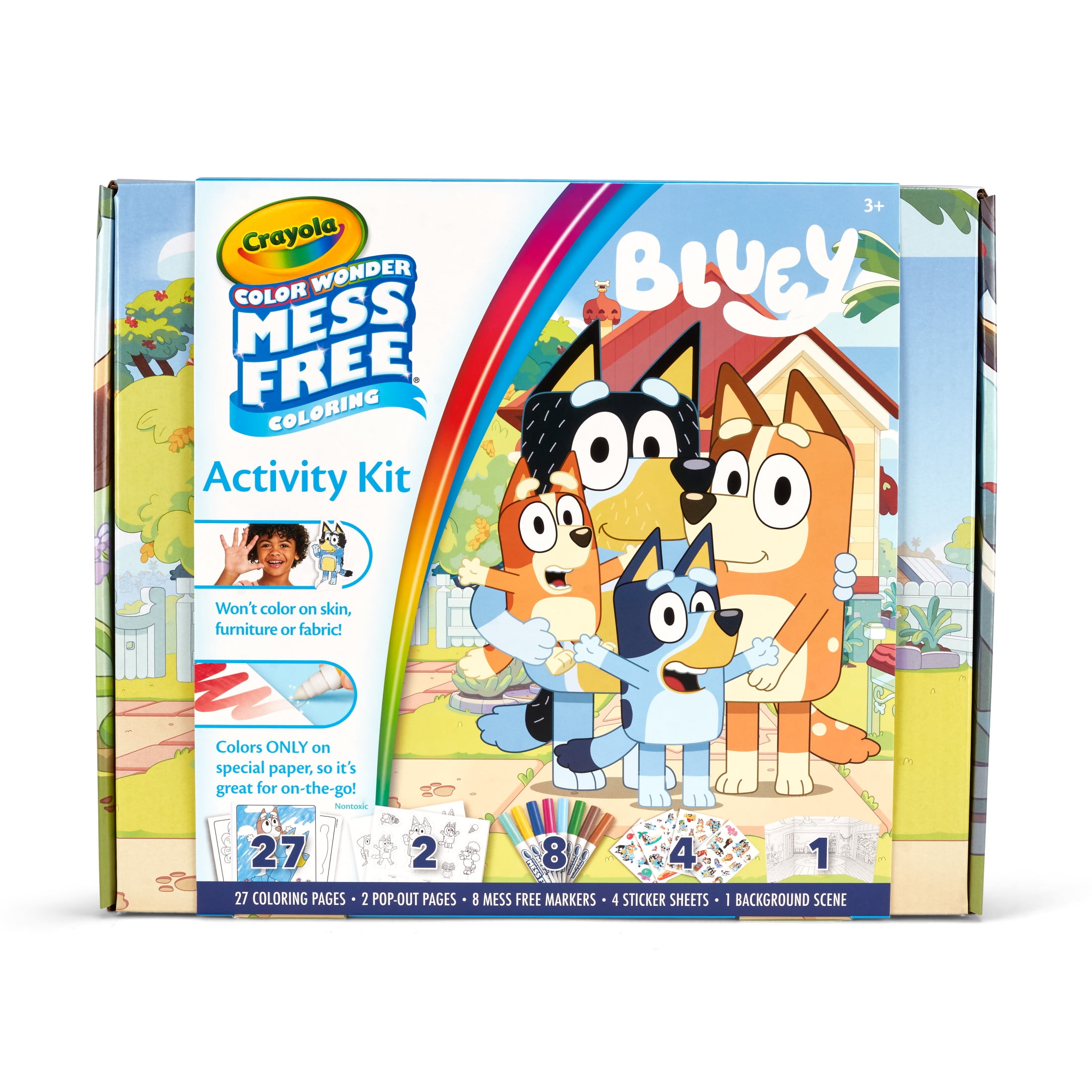 Crayola Color Wonder Bluey Activity Kit, 27 Mess Free Coloring Pgs, 8 Markers, Stickers, Arts \u0026 Crafts, Creative Gifts for Toddlers, 3+