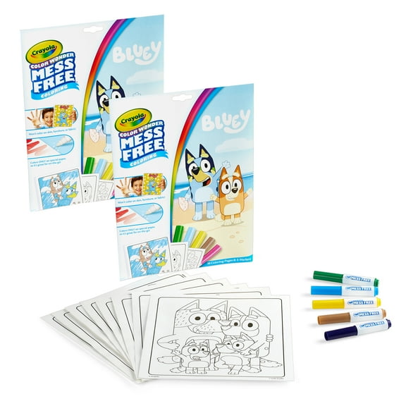 Crayola Color Wonder Coloring Pad & Markers, Bluey, 2 Sets