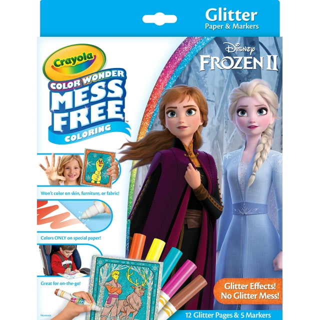 Crayola Color Wonder Frozen 2 Glitter Coloring Set, Stocking Stuffers ...