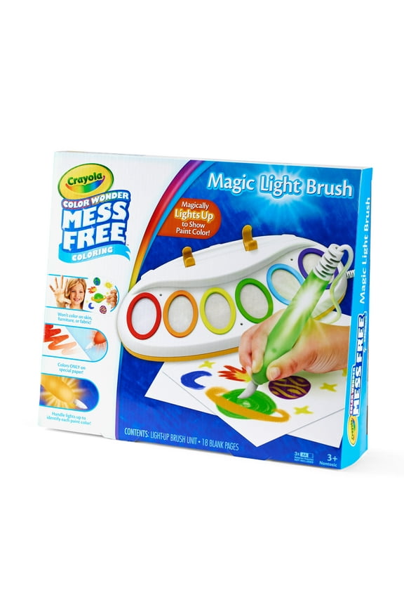 Color Wonder Magic Light Brush, Mess Free Kids Painting Set, Preschool Supplies, Toddler Activities, Educational Toys, Holiday & Christmas Gifts for Ages 3+