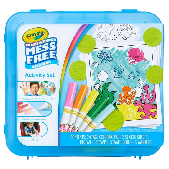 Crayola Color Wonder Art Kit Seascapes, School Supplies, Toddler Coloring Set, 38 Pcs