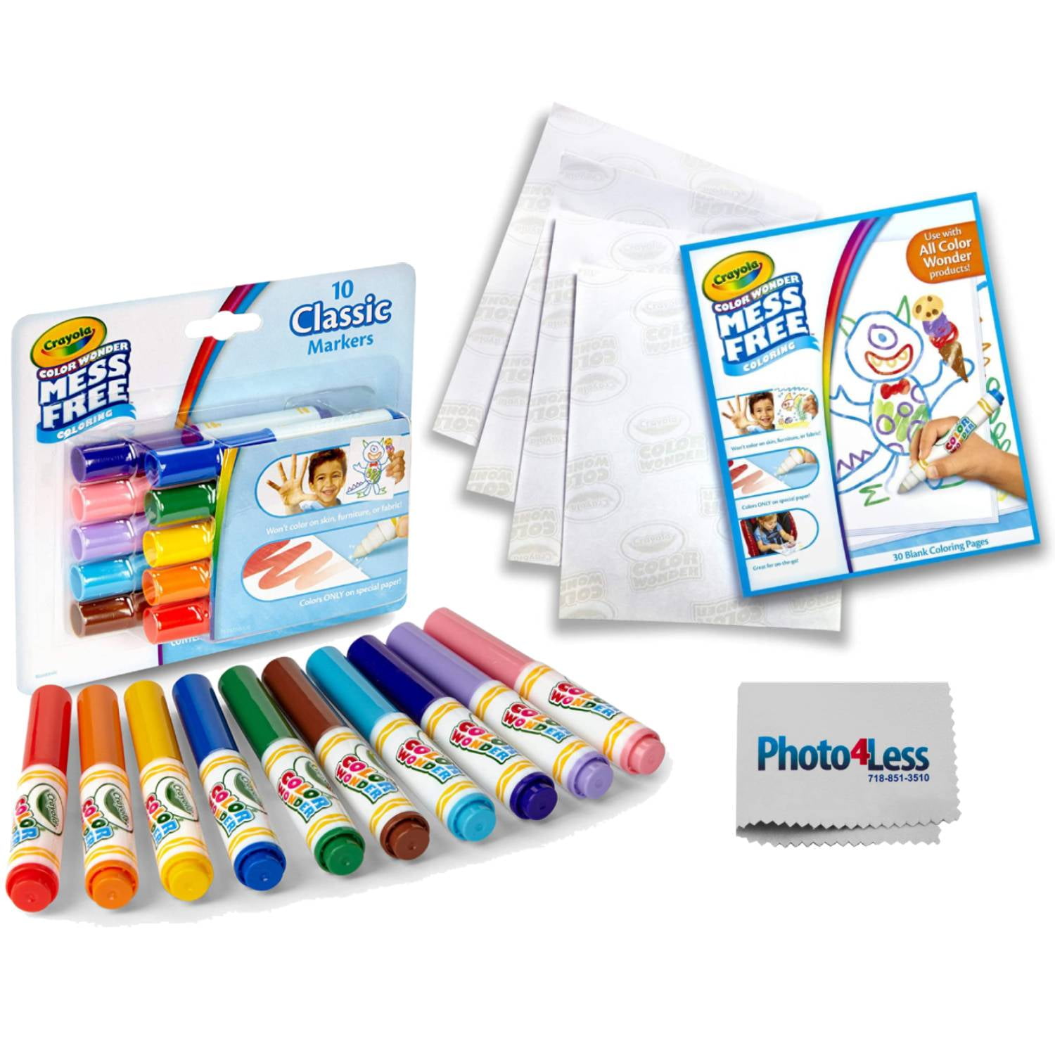 Crayola Color Wonder Magic Light Brush Art Set, Mess Free Washable Paint