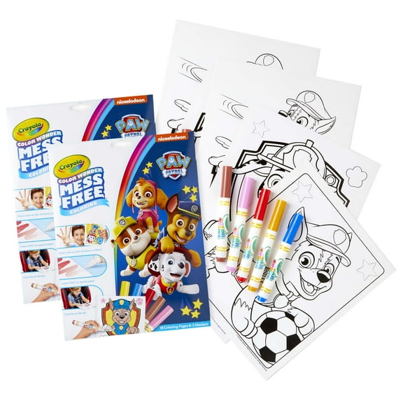 Crayola Color Wonder Mess Free Coloring Pad & Markers, Paw Patrol, 2 Sets