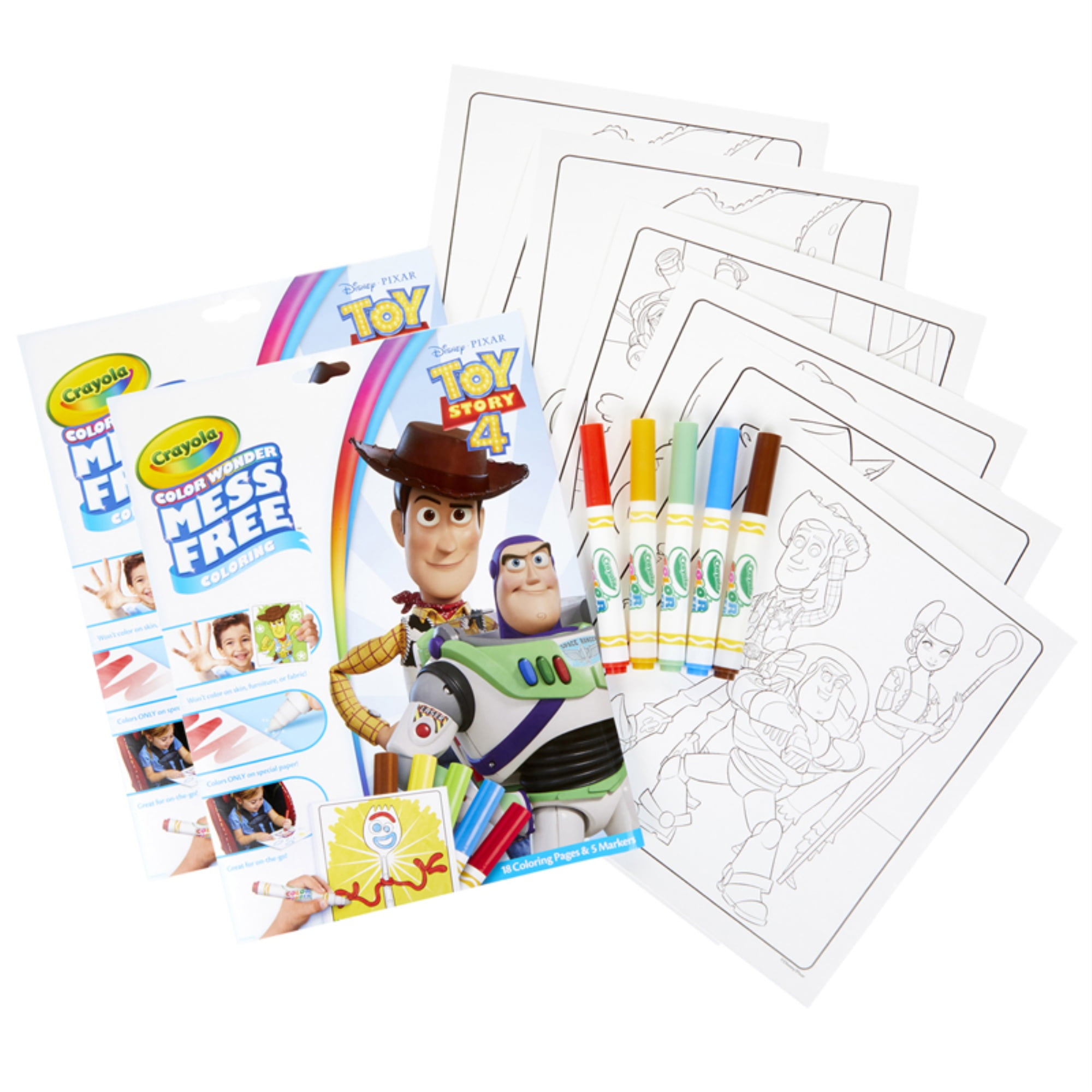 Crayola Color Wonder Mess Free Coloring Pad & Markers, Toy Story 4, 2 Sets (BIN757008-2)