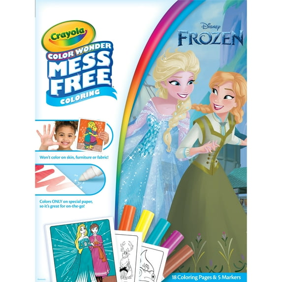 Crayola Color Wonder Mess Free Frozen 2, Mess Free Coloring, 18 Pgs, Beginner Unisex Child