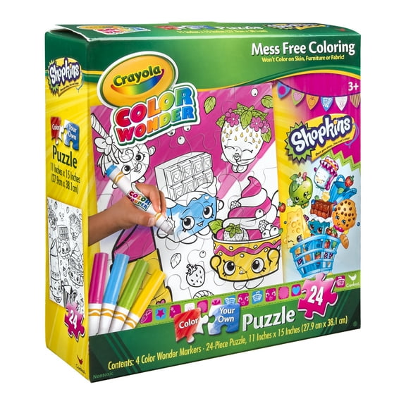 Crayola Color Wonder Shopkins Color Your Own 24 Piece Puzzle