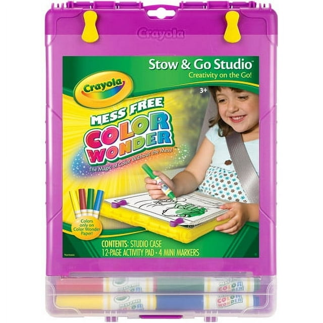 Crayola Color Wonder Stow & Go Studio, Includes Mess Free Markers And Activity Book For Portable Fun