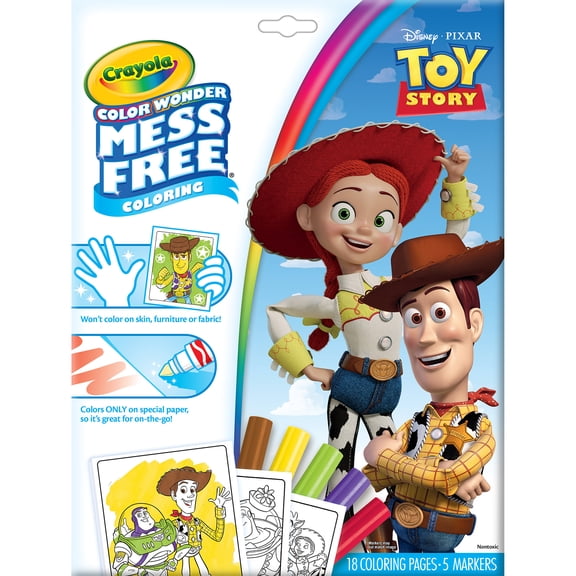 Crayola Color Wonder Toy Story 5, Mess Free Coloring Pages & Markers, Plane Travel Activity, Gift for Toddlers, Age 3, 4, 5, 6