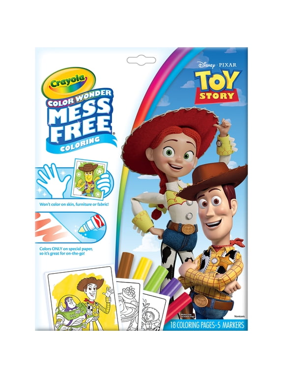 Color Wonder Toy Story 5, Mess Free Coloring Pages & Markers, Plane Travel Activity, Gift for Toddlers, Age 3, 4, 5, 6