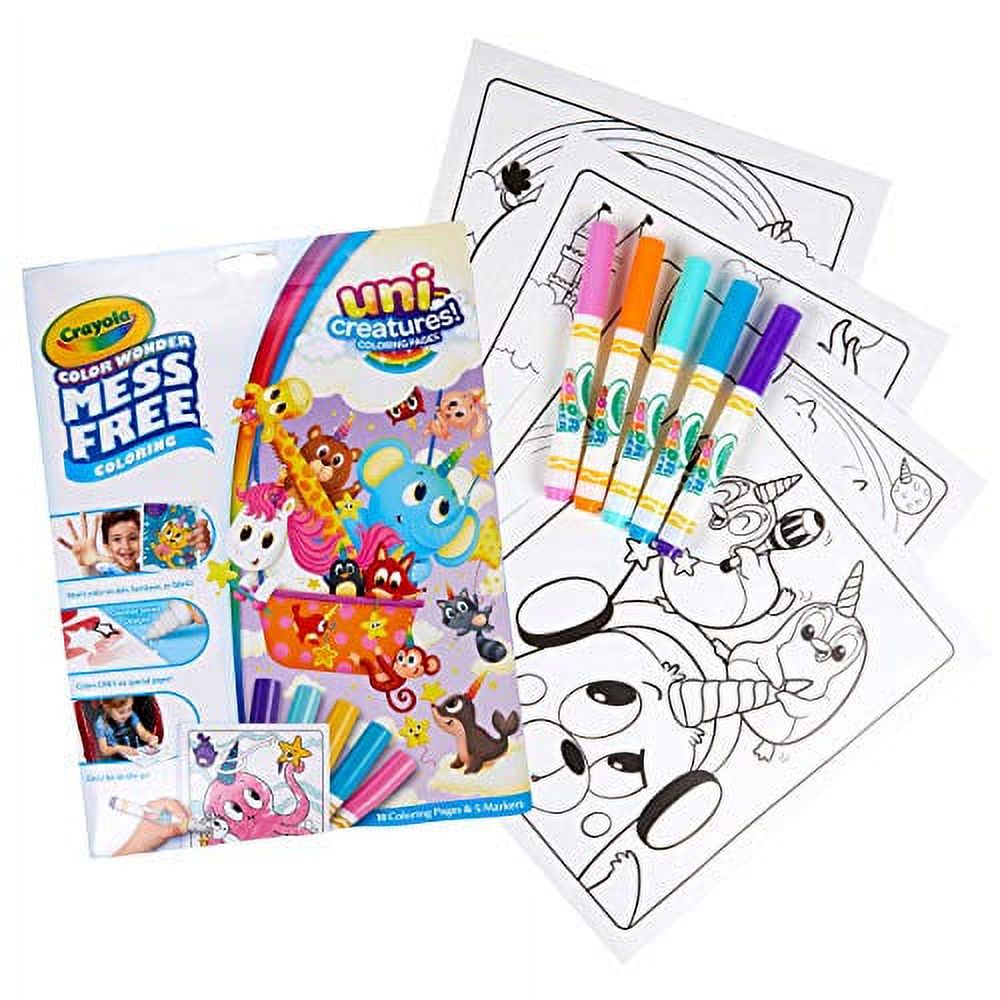 Crayola Color Wonder Unicreatures, Mess Free Coloring Pages & Markers, Gift for Kids, Age 3, 4, 5, 6