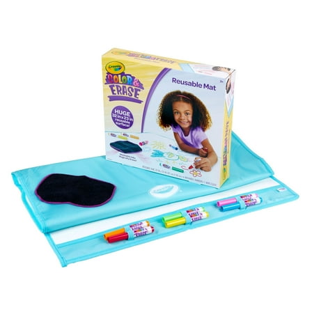 Crayola Color and Erase Mat, Travel Coloring Kit for Toddlers, Creative Play Activity, Drawing Gifts for Toddlers