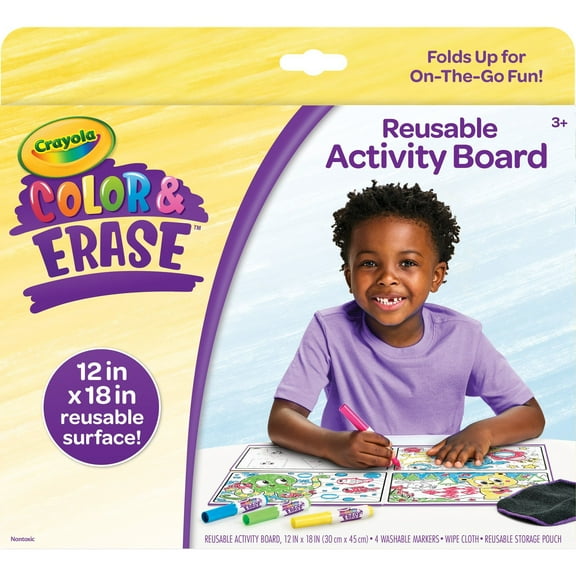 Crayola Color and Erase Reusable Activity Board, Toddler Art Supplies, Gifts Beginner Unisex Child