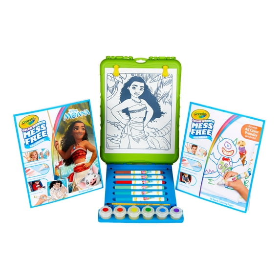 Crayola Color wonder Moana Travel Easel With 30 Bonus pages, Full size color wonder markers and paints!