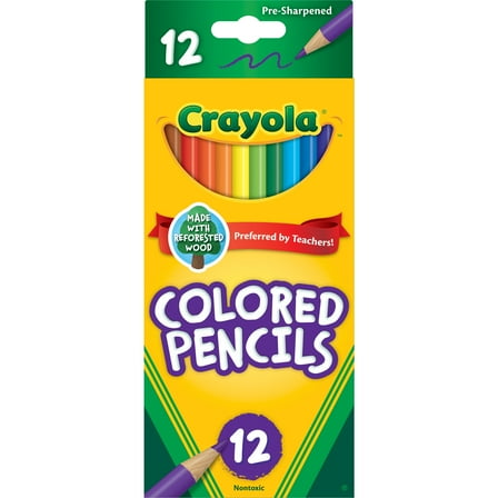Crayola Colored Pencil Set, 12 Ct, Back to School Supplies for Kids, Classroom Supplies, Teacher Gift