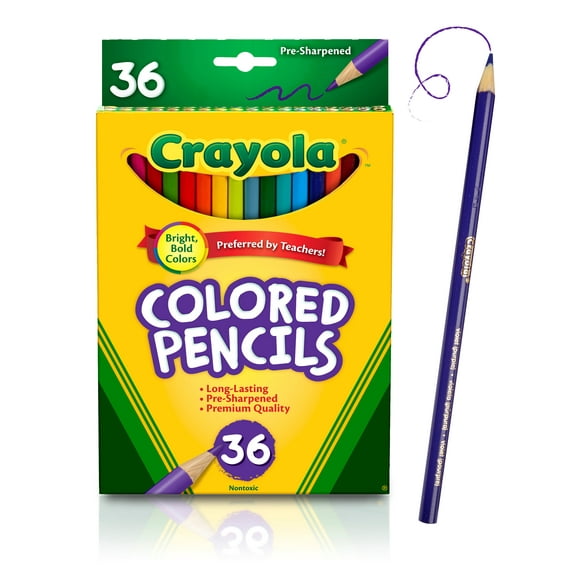 Crayola Colored Pencil Set, 36-Colors, School Supplies, Beginner Unisex Child