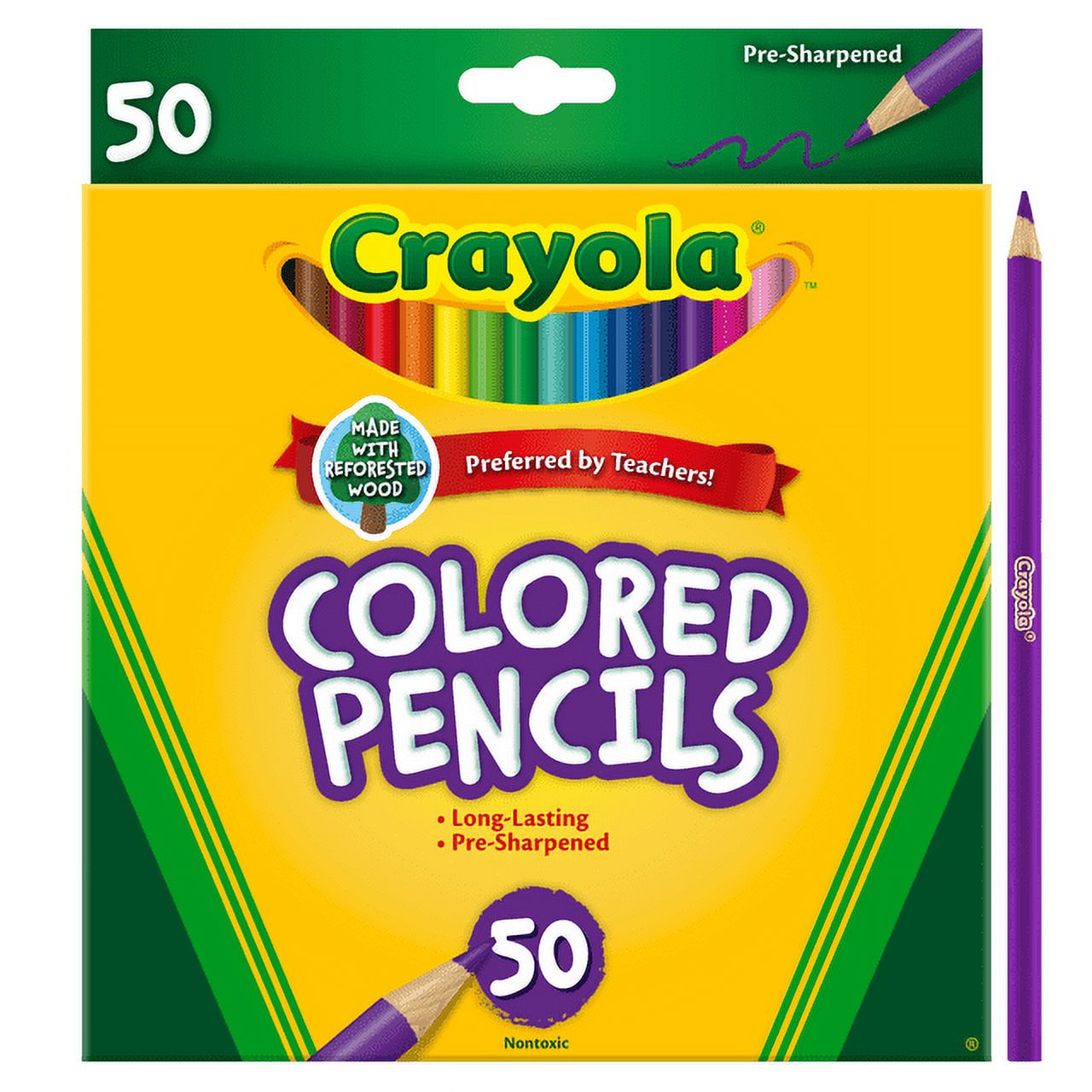 Crayola Colored Pencil Set, 50 Ct, Back to School Supplies for Teachers, Asstd Colors, Beginner Child - image 1 of 10